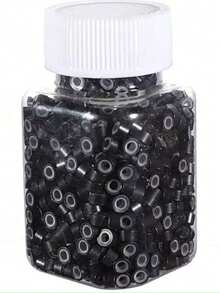 500 Pcs Micro Silicone Rings - 5mm Micro Link Rings For Secure Hair Extensions, Professional Silicone Hair Extension Beads For DIY Hairstyles, Braiding Hair Extensions, Feather Hair Extensions, Hairdresser Supplies - Black - View 12
