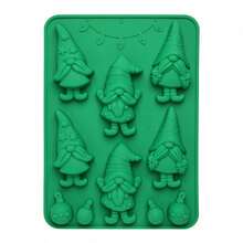 1pc Christmas Elf Silicone Mold With Bell Design, Chocolate Candy Baking Mold, Suitable For Mini Cakes, Soap, Candles And Holiday DIY Crafts - Multicolor - View 7