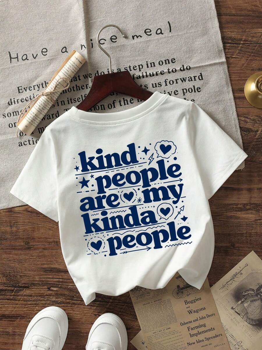 1pc Infant/Toddler Boys' Creative Cartoon Graphic Letter Slogan Print Basic Round Neck Short Sleeve T-Shirt, Casual & Fashionable - White - View 1