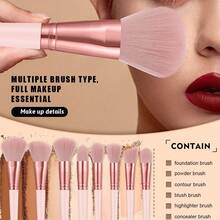 32 Pcs Total Makeup Brush Kit, 32 Pcs Light Pink Rose Gold Makeup Brushes. Fine Soft Bristles Pick Powder Evenly, Abundant Brush Types Support Full Face Makeup Creation From Base To Eye Detail - Multicolor - View 2