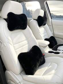 2 Buah Bantal Sandaran Kepala Mobil Berbahan Plush, Sepasang Bantal Penopang Leher, Bantal Lumbar, Bantal Serviks Berbentuk Tulang, Aksesoris Interior - MultiWarna - View 1