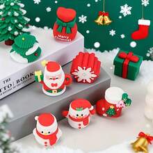 1pc Christmas 2026 New Santa Claus Pencil Sharpener PVC Cute Mini Shape Gel Pen Pencil Sharpener Soft Rubber Pencil Sharpener - Pencil Sharpener - View 2