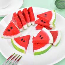 6pcs Artificial Watermelon Slices, Faux Fruit, Realistic Party Home Kitchen Decor, Holiday Wedding Photography Prop Model, Gift For Birthday Graduation - Watermelon Slices - View 9