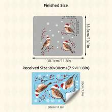 1/2 Sheets Christmas Window Stickers, Cute Santa Hat Birds Snowflakes Window Decals, Self-Adhesive Wall Stickers For Kids Room Home Xmas Party Decor - Multicolor - View 12