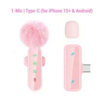 HITOZON Wireless Lavalier Lapel Microphone, Clip-On Mini Mic With Digital Status Display, Crystal Clear Audio, Compatible With IPhone 15/16/17, Android Phones And Laptops For Vlogging, Live Streaming & Video Recording - Pink - View 9