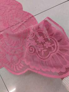 三角DIY蕾絲飾邊女款頭紗婚禮披肩 高端裝飾西瓜紅服飾配件 - 1件 西瓜紅 - 查看 6