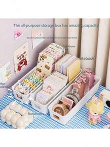 5/10pcs White Plastic Storage Box Set, Stackable Modular Organizer Boxes, Transparent Visible Ventilated Design, Space-Saving Closet Underbed Storage, Suitable For Dorm Office School Craft Bathroom Garage, Autumn Back To School Organizing - A - View 8