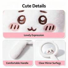 Miniso Cute Plush Cover Handheld Cosmetic Mirror,  / Usagi / Hachiware 3 Characters, Portable Makeup Hand Mirror For Daily Beauty(1pc) - Multicolor - View 10