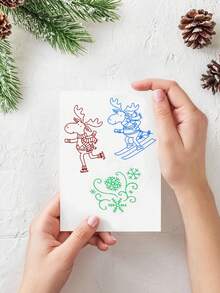 Set Of 4 Clear Stamps For DIY Christmas Scrapbooking Decor Transparent Silicone Stamps For Making Greeting Invitation Cards Photo Album Decor - As Shown In the Picture - View 4