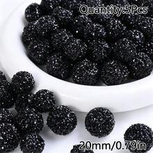 16/20mm 5顆裝彩色糖果圓形壓克力珠 DIY珠寶項鍊手鍊吊墜材料配件散珠 - 砂糖圓珠 - 查看 9