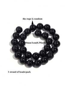 4/6/8/10mm Natural Matte Black Agate Stone Beads, Round Loose Spacer Beads For Jewelry Making DIY Necklace Bracelet Accessories. - Black - View 12