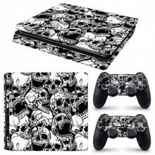 Slim Sticker Set, Black & White Skull Pattern Waterproof Scratch-Resistant Self-Adhesive Vinyl Game Console Skin, Removable No Residue, Includes Full Console + 2 Controller Decorative Stickers - View 10