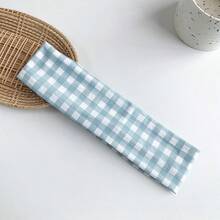 SANDA Gingham Wide Headband, Classic Plaid Pattern, Stretchy Hair Band, Stylish Hair Decor For Daily Outfit, Workout And Travel Occasions - Multicolor - View 9