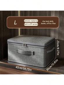 Foldable Linen Storage Box With Lid, Zipper Dust-Proof Clothes Organizer Bin, Reinforced Handle, Stackable Closet Storage Bucket, Suitable For Clothes, Bedding And Home Organization - Multicolor - View 17