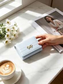 Cute Bow Shaped Small Wallet For Women, Fashionable 30% Off Wallet, Daily Storage Bag, Coin Purse, Daily Use, Holiday Gifts, Shopping, Travel - Multicolor - View 3