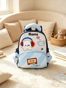 1pc Back To School Personalized Customized Casual Cute Cartoon Cat, Dog Candy Theme Backpack, Zipper Closure Nylon Material, Adjustable Shoulder Straps, Hand-Carry, Suitable For School, Shopping, Outdoor Travel, Daily Use. Birthday Gift. - Multicolor - View 6