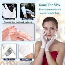 2/10/20/30PCS (1 Pair/5 Pairs/10 Pairs/15 Pairs) White Elastic Gloves, Comfortable To Wear, Breathable Lining, Suitable For Eczema And Dry Hands, Moisturizing SPA-Grade Soft Jewelry Inspection Gloves, Suitable For Driving, Performance, Cycling, Wedding And Unisex Party Occasions, All Seasons - White - View 8