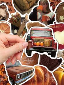 53pcs Fall Retro Stickers Handbook Laptop Phone Case Luggage Guitar Skateboard Graffiti Stickers - A - View 8