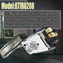 25T65 منظم حرارة الثلاجة، 077B6208 منظم درجة الحرارة، 988284 800382 مناسب لاستبدال منظم حرارة الثلاجة - فضي - مشاهدة 7