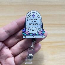 Retractable D Card Holder Reel With Cute Cartoon Design, Nurse Hospital Badge Holder Office Lanyard 1pc - X1080 - View 5
