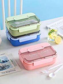 1pc Lunch Boxes, Portable Lunch Kit Set,720ml Divided Stainless Steel Bento Box,Food Container With Complete Tableware,Reusable Meal Storage Carrier,Back To School Supplies,Student Daily Meal Pack,School Food Organizer,Portable Food Case - Multicolor - View 9