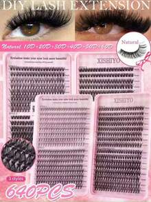 528pcs Individual False Eyelash Book, Large Capacity, 9-16mm Mixed Length Cluster False Eyelashes, Suitable For Beginners For DIY At-Home Eyelash Extension Kit - DD - View 4