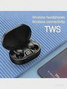 Earphone Bluetooth Nirkabel Tahan Air dengan Peredam Kebisingan, Earbud LED dengan Mikrofon, Headphone Nirkabel dengan Mic, Cocok untuk Semua Smartphone - View 3