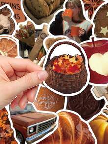53pcs Fall Retro Stickers Handbook Laptop Phone Case Luggage Guitar Skateboard Graffiti Stickers - A - View 6