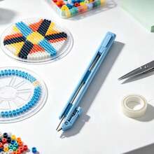 Fuse Bead Dispenser Pen Press-Type Precision Pick-Up Tool For Perlers Beads, Easy Craft Positioning Pen For Kids Adults Home - Blue - View 5