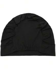 1 PC/2 pcs Ciput Hijab Muslim Wanita Warna Polos Tutup Belakang - Hitam - View 2