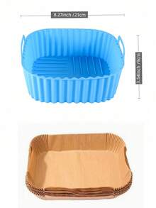 Reusable Silicone Square Air Fryer Liner, Kitchen Accessory, Replacement For Disposable Baking Pan, Premium Silicone Cookware Oven Liner Baking Pan Air Fryer Basket Mat Bowl, Easy To Clean Back To School Kitchen Accessory - Multicolor - View 11