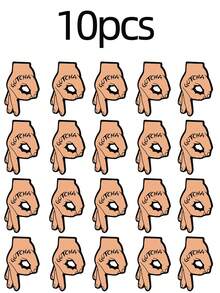 5/10/20/30/40/50pcs Funny Hand Shape English Slogan Brooch Pins, Small Exquisite Design Versatile Jacket Shirt Bag Decoration, Niche Gift Badge For Classmates And Friends - Multicolor - View 14