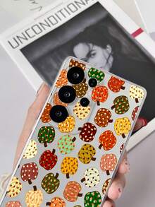 1pc Transparent TPU Shockproof Colorful Polka Dot Pumpkin Pattern Phone Case Compatible With Samsung Galaxy S23 Ultra/A14/A24 Android Phones Note 12 Pro/Pixel 8/8 Pro/9 Pro XL Android Phones - Multicolor - View 2