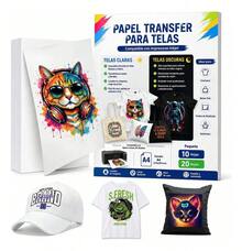 Papel Transfer Telas Color Claras Algodón Playeras 20 Hojas - Para telas color claras (blanco/light) - Ver 1