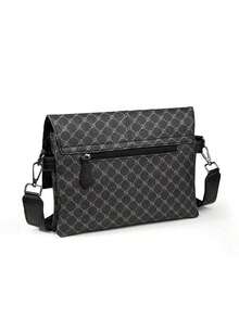 New Vintage Pattern Fashion Crossbody Bag, Large Capacity Multi-Compartment Messenger Bag, Business Men's Bag, Motorcycle Bag, Flap Crossbody Bag For Men, High-End Gift For Men - Multicolor - View 10