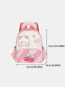 1pc Back To School Personalized Customized Casual Cute Cartoon Cat, Dog Candy Theme Backpack, Zipper Closure Nylon Material, Adjustable Shoulder Straps, Hand-Carry, Suitable For School, Shopping, Outdoor Travel, Daily Use. Birthday Gift. - Multicolor - View 10