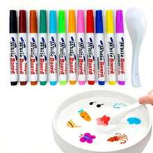 8 Colors/12 Colors/Set Watercolor Floating Pens, Magic Floating Pens, Float On Water, Erasable Whiteboard Markers - Set - View 1
