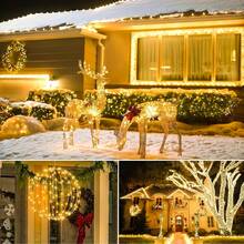 Solar Outdoor Twinkle Garland Lights, Warm Soft Lighting, Auto Sensor, Waterproof Construction, Perfect For Backyard Dinner, Lawn, Balcony And Festival Decor - Copper Wire String Lights - View 6