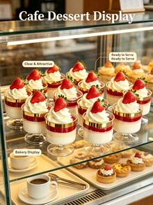 20pcs/10pcs Creative Gold Rim Dessert Cups, Mousse Cups, Parfait Cups, Small Wine Glasses, Party Tableware, Reusable Mini Dessert Cups, Suitable For Various Party Events, Weddings, Grand Openings, Birthdays, Christmas Celebrations, Perfect Choice For Dessert Table Decoration - View 3
