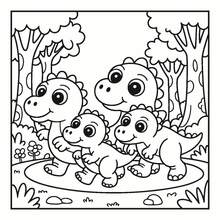1 Adult Coloring Book Dinosaur World, Dinosaur Family And Jungle Scenes, Simple Coloring Pages, Perfect Birthday Gift For Dinosaur Lovers - Multiple Styles - View 7