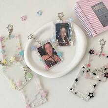 K-Pop Colorful Star Pendant Photocard Sleeve, Transparent 3 Inch Photocard Display Protective Case, Hard Card Holder - Multicolor - View 5