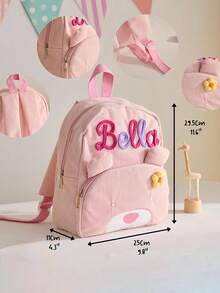 School Bag With Bear Face, Cute Birthday Gift, Back To School Season, Gift For Girls And Boys, Personalized Gift - Multicolor - View 5
