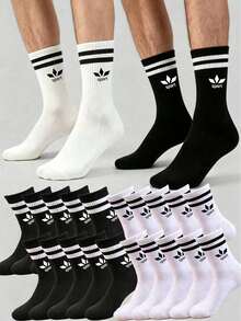 1/10/20 pares de calcetines deportivos de media caña para hombre en negro y blanco, calcetines para pareja, cómodos, casuales y transpirables, aptos para uso diario, deportes, todas las estaciones, unisex - Blanco y Negro - Ver 2