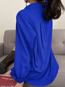 Women Blouses - Blue - View 2