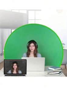 1pc Foldable Single-Sided Green Screen Chair Backdrop, Suitable For Live Streaming, Video Recording And Photography, Easily Switch Scenes - Green - View 6