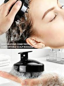 11Pcs Hair Styling Tools Kit, Solid Black Glossy Design, Durable Plastic & Nylon Bristle, For Salon & Home Hair Styling, Includes Scalp Massager, Spray Bottle, Combs, Brushes And Hair Clips - Black Suit - View 9