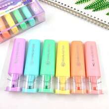 12/6/3pcs Macaron Fluorescent Highlighters, Colorful Markers, Suitable For School Supplies, Back To School Season - Multicolor - View 3