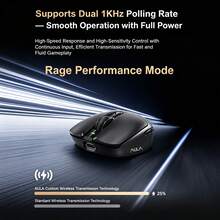 AULA V1 Tri-Mode Wireless Gaming Mouse, 55g Ultra Lightweight, PAW3311 Sensor, 12000 DPI Adjustable, 6 Programmable Buttons, Wired/2.4G/Bluetooth Computer Mouse For PC Laptop, Black & White Optional - View 9