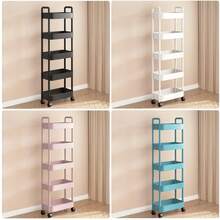 1pc Plastic Rolling Storage Cart With 360° Swivel Wheels, Easy Assembly, Waterproof And Durable, Suitable For Bathroom, Bedroom Storage, Tea Set Storage, Modern Storage Cart, Durable Plastic Storage Rack, Bathroom Storage Organizer - Multicolor - View 5