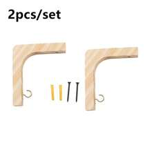 Wooden L-Shaped Plant Hanging Bracket With Hook, Wall Mounted Flower Pot Holder, Indoor Hanging Planter Support With Installation Screws - Multicolor - View 9